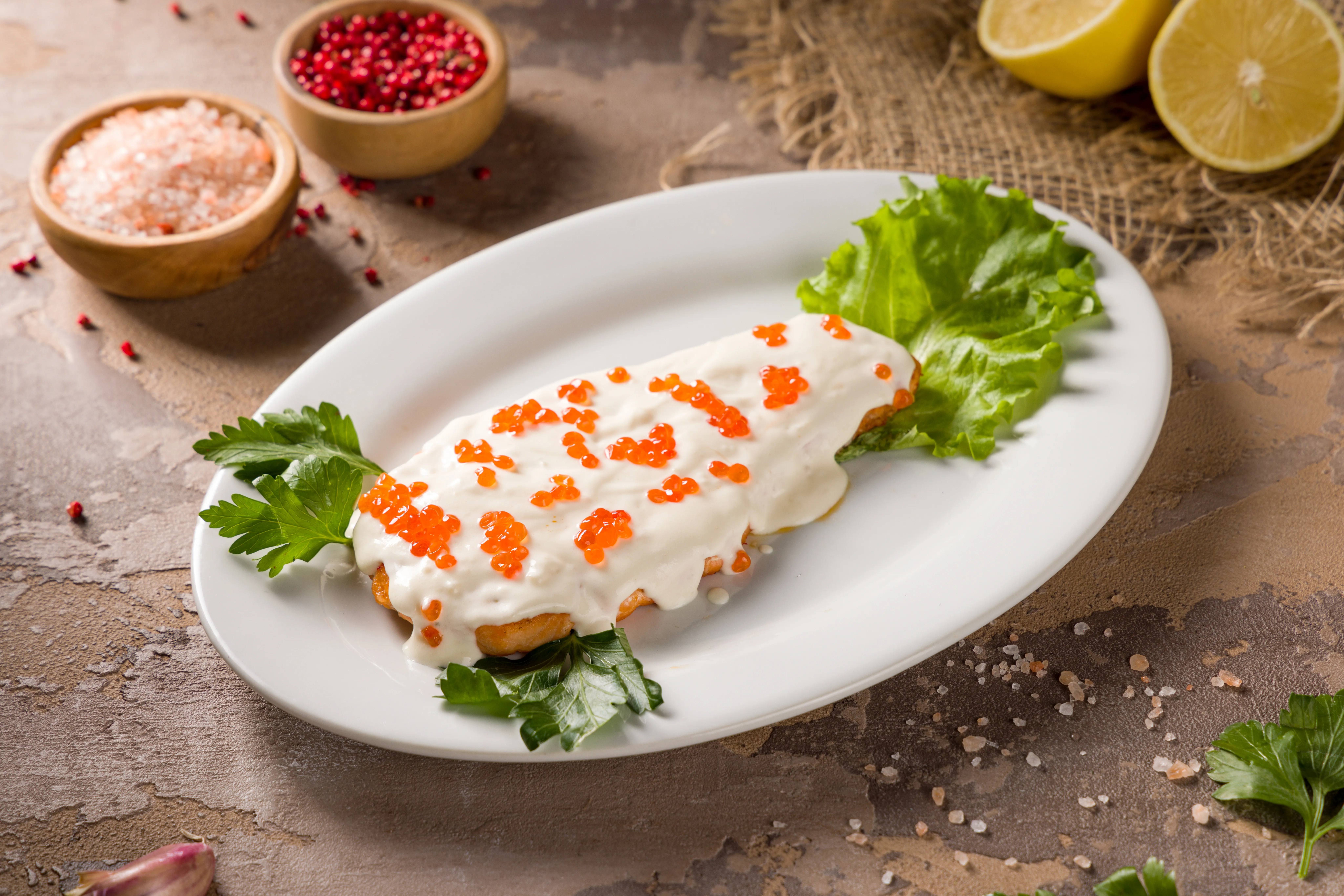 Семга в сливочном соусе